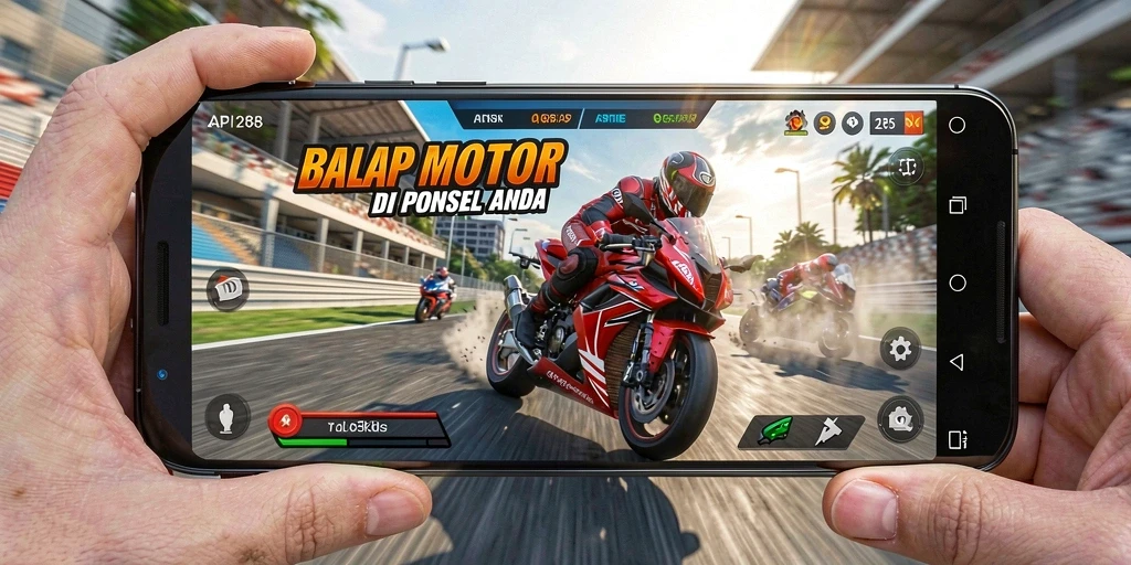 Screenshot gameplay API288 menampilkan aksi balapan motor yang mendebarkan.