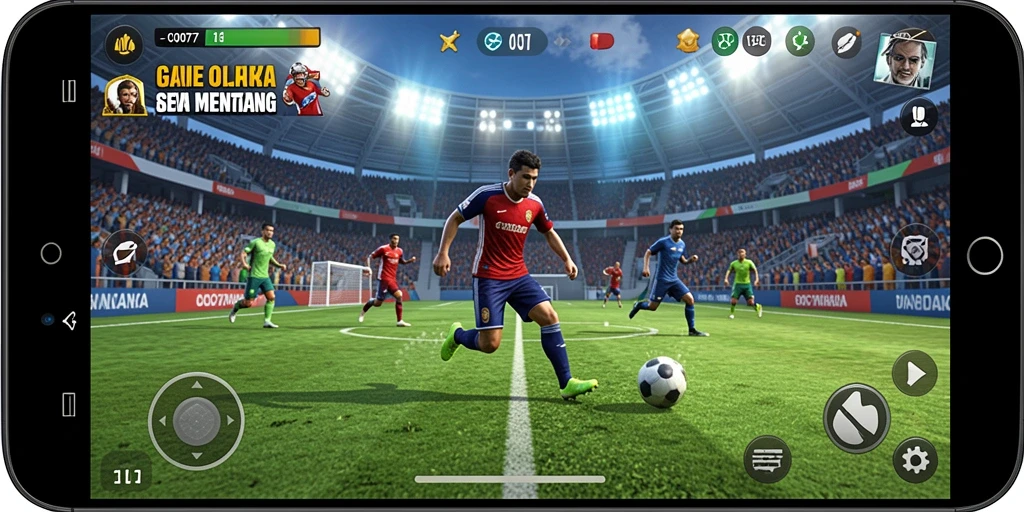 Tampilan gameplay C0077 yang menakjubkan dalam pertempuran olahraga.