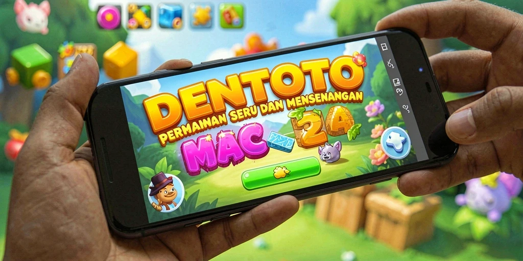 Tampilan gameplay DENTOTO yang seru dan penuh warna dalam permainan Match-3.
