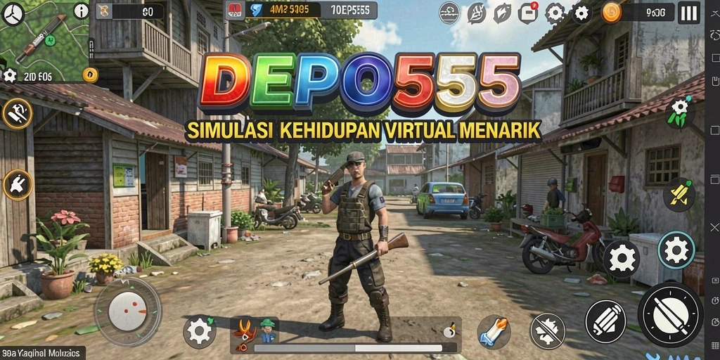 Tampilan gameplay DEPO555 dengan berbagai aktivitas simulasi