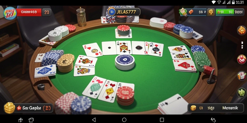 Tampilan gameplay seru JELAS777 saat bermain Gaple.