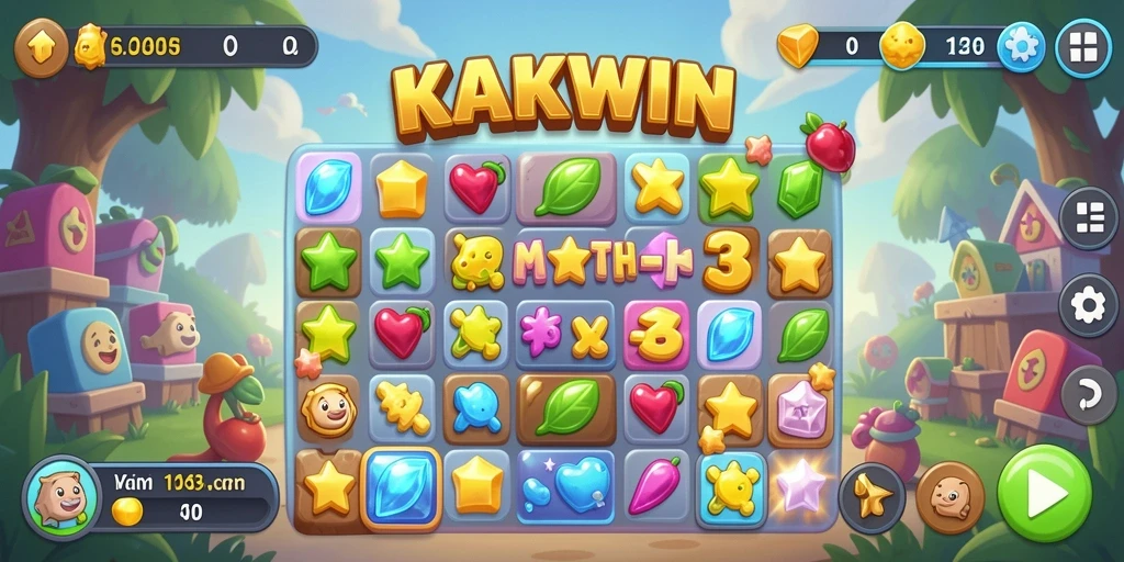 Tampilan gameplay KAKWIN yang penuh warna dan menantang.