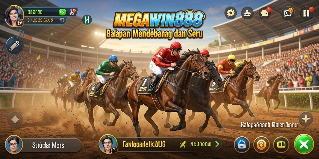 Gameplay seru di lintasan balapan MEGAWIN888.