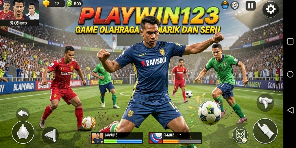 Screenshot gameplay PLAYWIN123 yang menampilkan momen seru dalam pertandingan olahraga.