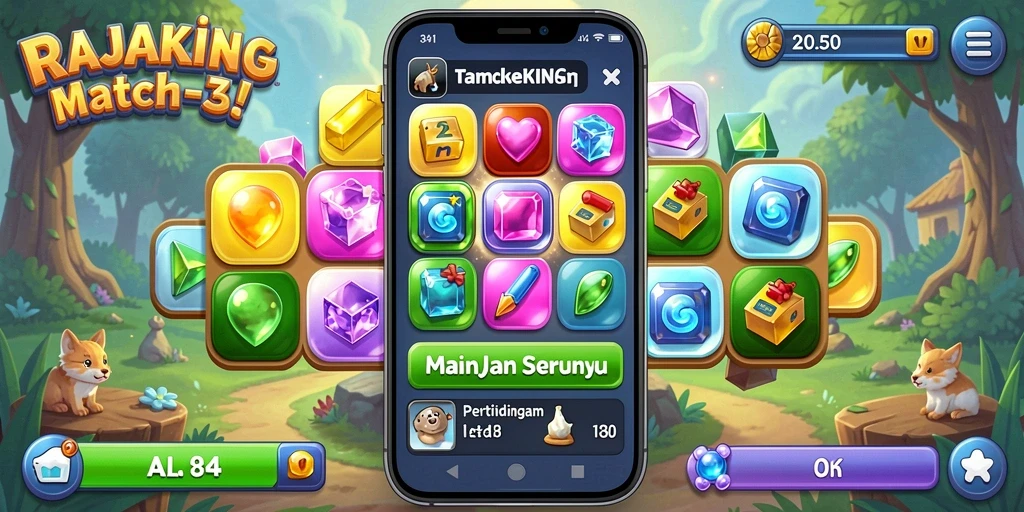Tampilan gameplay seru dan penuh warna dari RAJAKING.