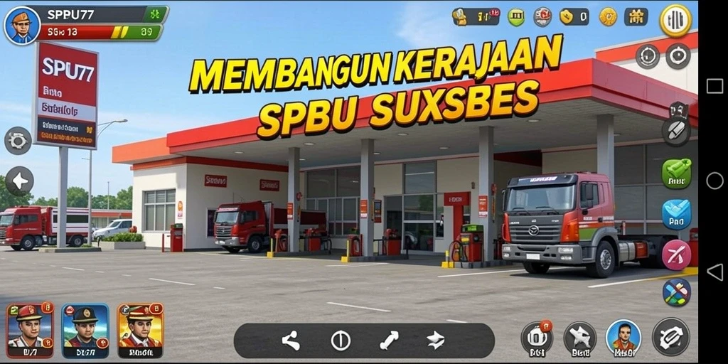 Tampilan menarik dari gameplay SPBU77 dengan pengelolaan SPBU.