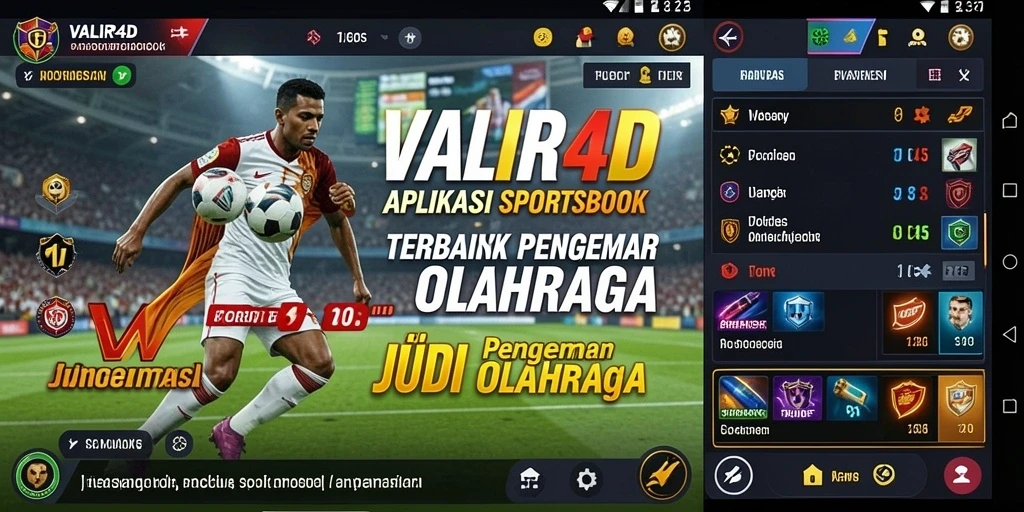Tampilan utama VALIR4D dengan berbagai pilihan taruhan olahraga yang menarik.